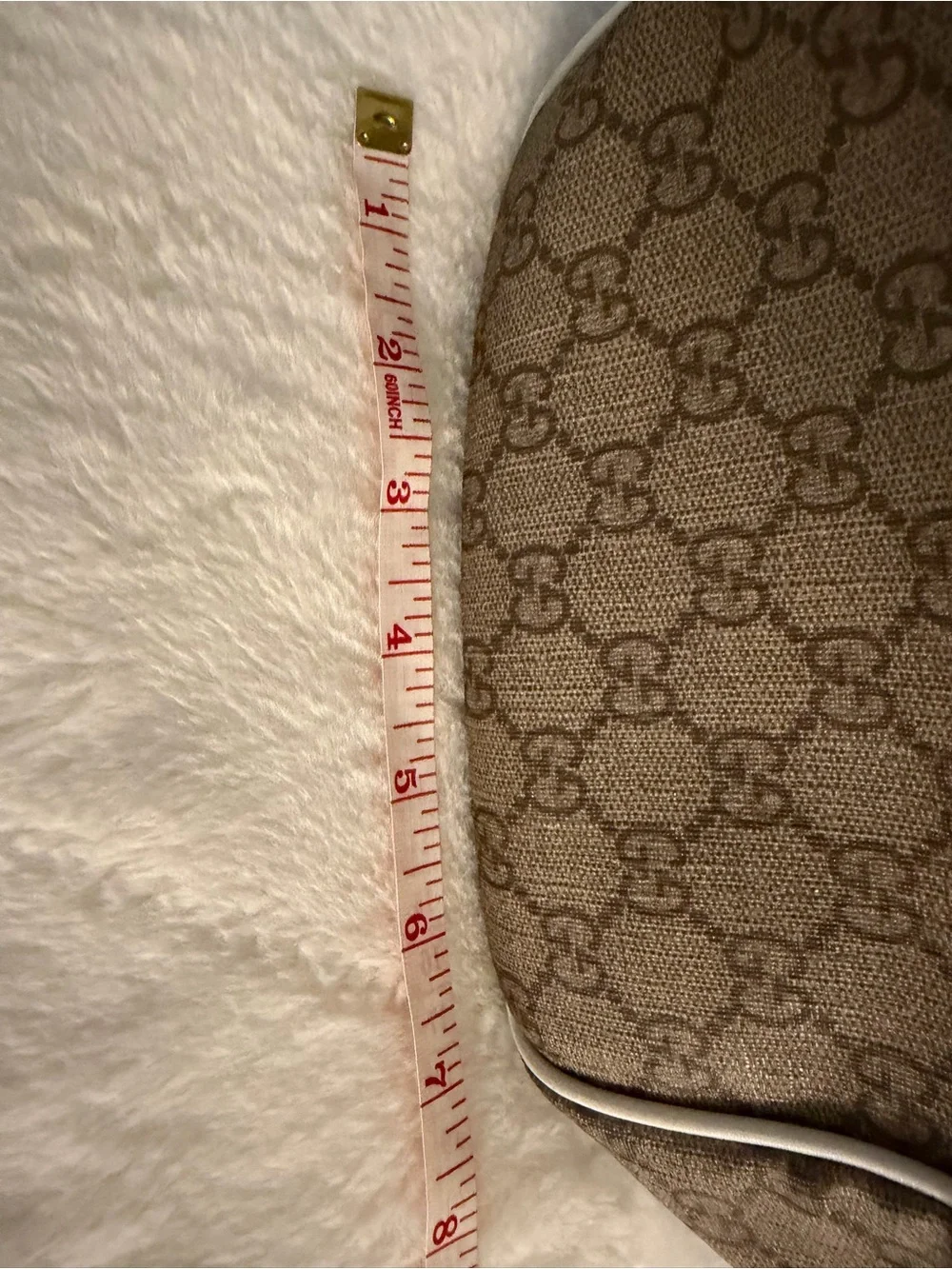 GUCCI Guccisima, hint of sparkle GG Supreme painted beige canvas Boston Bag